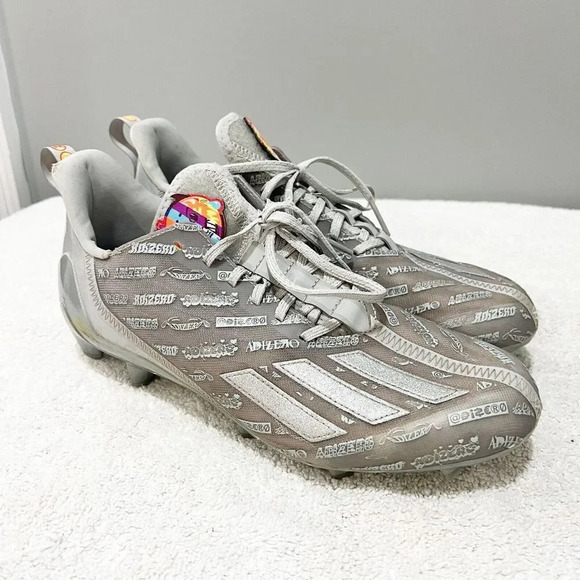 Adidas Adizero Mens Sz 9 Big Mood Silver Football Cleats GY4380 - Picture 8 of 16